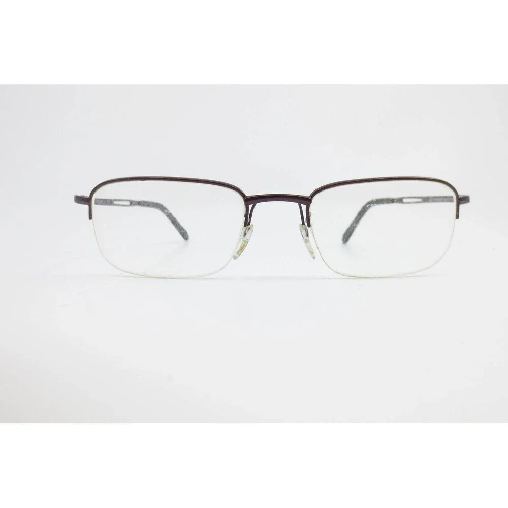 Adidas a791 40 6065 Burgundy Semi Rimless Rectangular Eyeglasses Frames